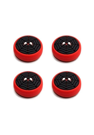 Desenli Sony Ps5/ps4/ps3 Analog Koruyucu Silikon Pad-spider Man Siyah