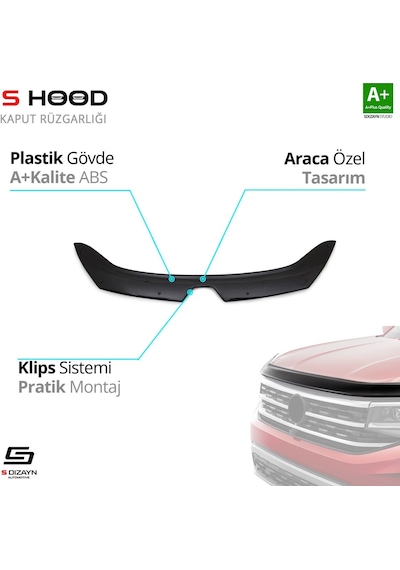 S-dizayn Renault Traffic Abs Plastik Kaput Rüzgarlığı 2014 Üzeri A+kalite