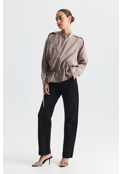 Antioch Yüksek Bel Straight Fit Jean Siyah