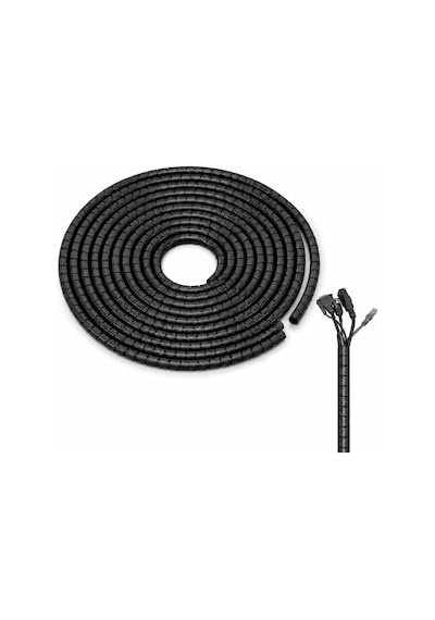 Spiral Kablo Kanalı Kablo Düzenleyici Toplayıcı 22mm Genişlik 1 Metre Uzunluk Siyah Al5469