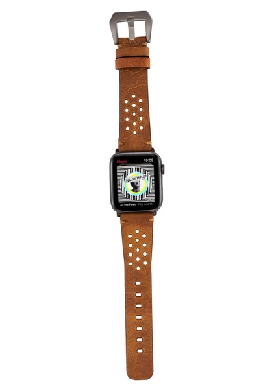 Bouletta Vigo Sport Toka Apple Uyumlu  Watch Deri Kordon 42-44-45 MM Taba