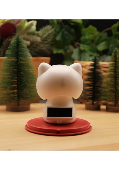 Japon Kültürü Maneki Neko Bereket Şans Kedisi Solar Panelli - Kafa Sallayan - Model3