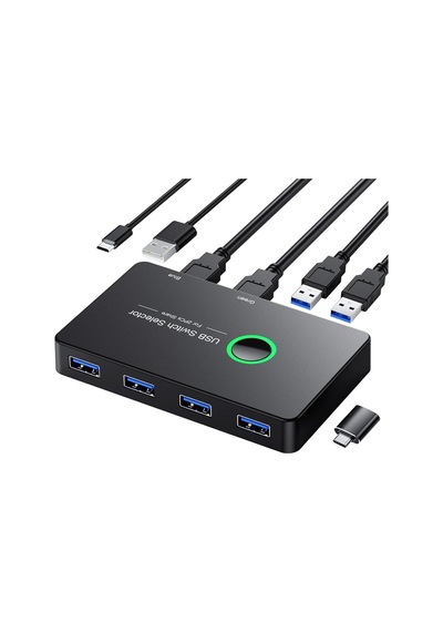 Usb 3.0 Anahtarı, 2'si 4 Arada 2 Bilgisayar Paylaşımı 4 Bağlantı Noktalı Usb Kvm Switcher Hub Pc Mouse Klavye Yaz