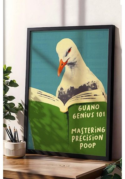 Mastering Precision Poop Çerçeveli Tablo - Güvercin Wc Tuvalet İçin Tablo