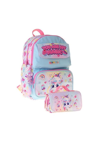 Kaukko Kids Magic Pembe Kız Çocuk İlkokul Sırt Çantası Ve Kalem Çantası Seti - Setkk-l5283c Çok Renkli