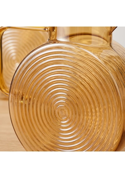 Borosilikat Cam Amber Salyangoz Desenli Filtreli Sürahi 2500 Ml Ve 2 Adet 300 Ml Bardak