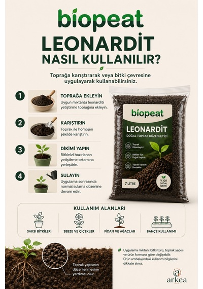 Leonardit 7 L Doğal Toprak Düzenleyici Bitki Ve Saksı Toprağı İçin 1000
