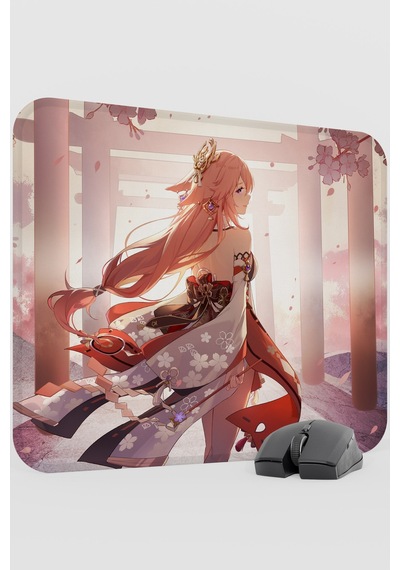 Yae Miko Genshin Impact Anime Gacha V2 - 48x40 Xl Gaming Mouse Pad Fare Altlığı