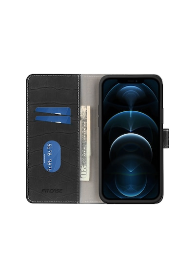 Apple Uyumlu iPhone 12 / 12 Pro Kilif Kroko Desen Kapakli Cüzdanli 514448567