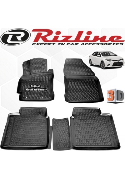 Rizline Toyota Corolla Uyumlu Sedan 3D Paspas Havuzlu 2013-2018 Arası