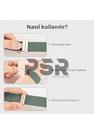 Apple Watch Uyumlu Hasır Kordon Örgü Tasarımlı, Ayarlanabilir Hafif Ve Konforlu Hasır Akıllı Saat Kayış