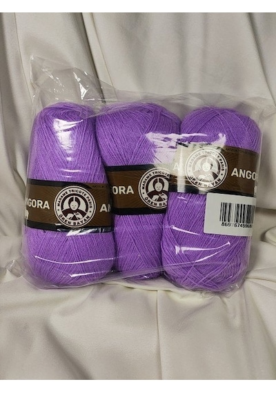 Angora Lila El Örgü İpi 3 Adet - Renk: 056