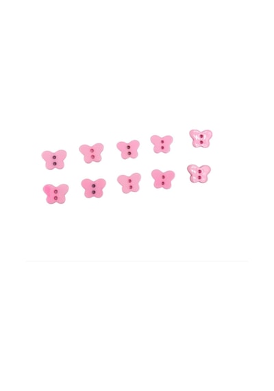 10 Adet Kelebek Düğme Pembe