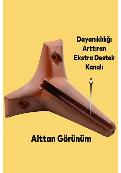 15 Cm Bt Mobilya Koltuk Ayağı Ahşap Görünümlü Robot Süpürge Uyumlu Vida Dahil Gri