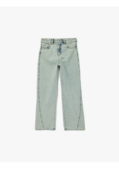 Koton Pamuklu Cepli Bol Kesim Denim Pantolon Lıght Indıgo 6skg40025ad Açık Mavi