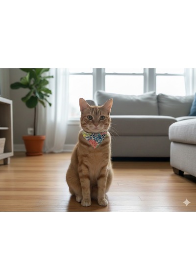 Flypet Renkli Çiçek Desen Fular Kedi Tasma & Yavru Köpek Tasma 13cm-24cm Ayarlanabilir Tasma