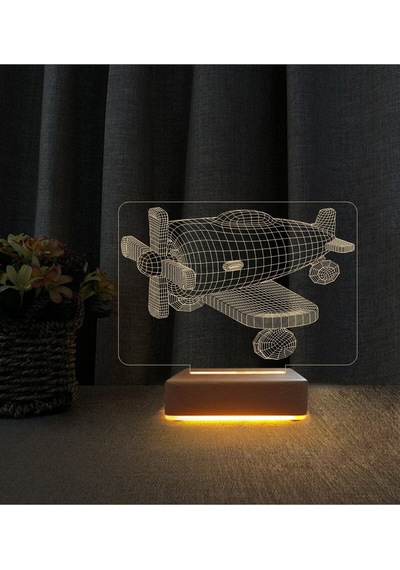 3d Uçak Tasarımlı 3d Led Masa Lambası Doğum Günü Lamba