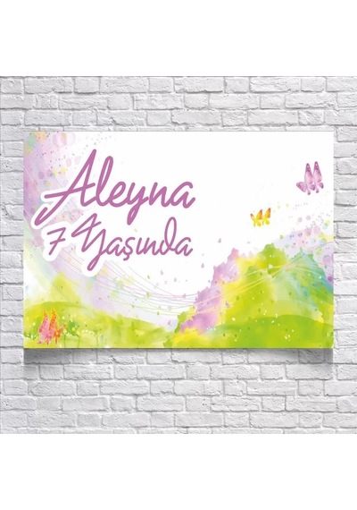 Renkli Kelebek Temalı Doğum Günü Afişi 70x100 Cm