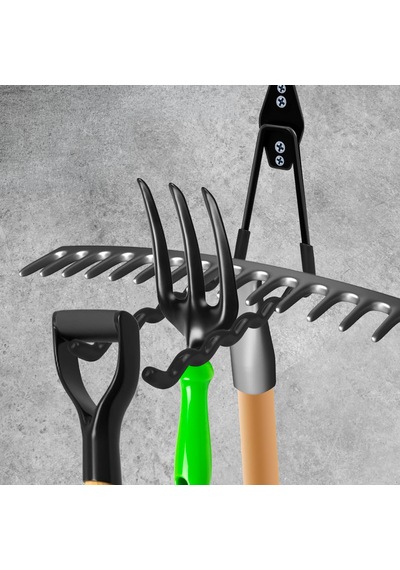 Microcase Çok Amaçlı Pvc Kaplamalı Kaymaz Metal Askılık Ağır Yük Askısı Depo Garaj Bahçe - Al5909 3 Adet Siyah