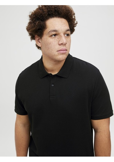 Jack & Jones Büyük Beden Polo Tişört - Austin - 12274980 Black Siyah