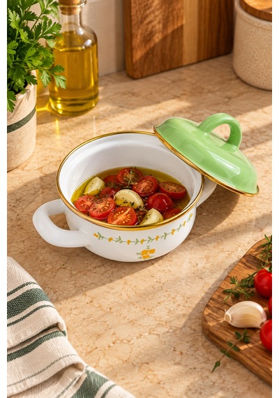 Bernardo Almera Emaye Mini Pot 12 Cm Siyah
