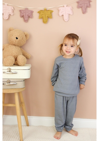 MiaBaby Kaşkorse Mevsimlik Pijama Takım gri