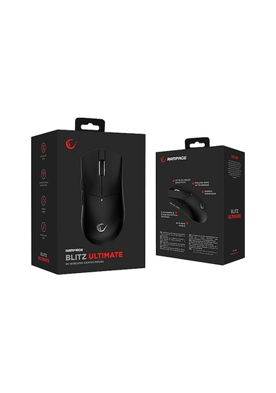 Rampage Blitz Ultimate 8k Bt+wired+2.4g Kablosuz Paw3950 Nordic 52840 Mcu Gaming Oyuncu Mouse Siyah