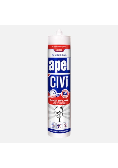 Apel MK300 Poliüretan Sıvı Çivi Pu Montaj Yapıştırıcı 390 G