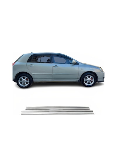 Toyota Corolla Uyumlu Hb Krom Cam Çıtası 2002-2007 4Prç Paslanmaz Çelik