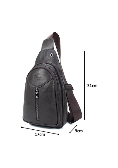 Kangaroo Kıngdom Erkek Body Bag Hakiki Deri Kahve Postacı Çanta Kangaroo K 1012-K