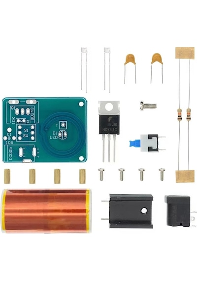 Mini Tesla Bobin Kit Demonte Modül Kablosuz Enerji İletimi Bd243 Dc 9 / 12v Temassız Elektrik