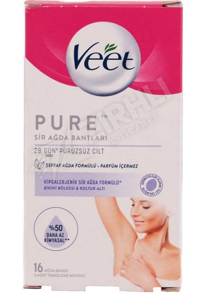 3 Adet Veet Pure Sir Ağda Bandı 16 Lı
