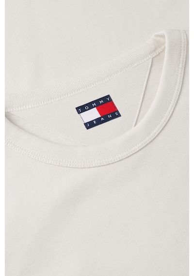Tommy Hilfiger Tjm Reg Badge Tee Ext Erkek Bej T-shirt - Dm0dm20322