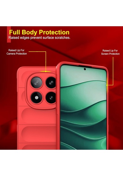 Xiaomi Redmi Note 15 Pro 4g Uyumlu Kılıf Esnek Tpu Oyuklu Arka Yüzey Tasarımlı Silikon Kapak Kırmızı