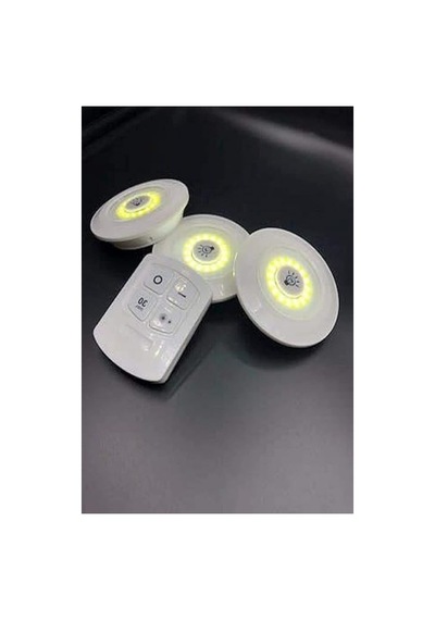 Uzaktan Kumandalı Üçlü Led Spot Lamba - Pilli Ve Pratik 10 Parça Siyah