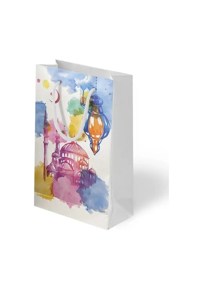 Ramazan Hediyelik Karton Çanta 26x40x8 Cm Ramazan Temalı Taşıma Çantası