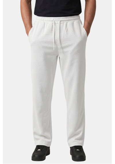 Deep Sea Deepsea Beyaz Baggy Style Likralı Lastikli İpli Erkek Spor Pantolon 2600262