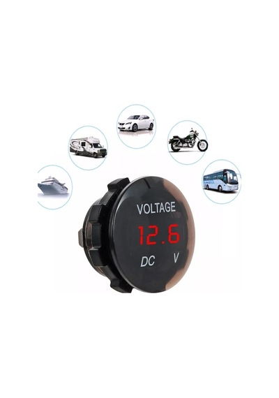 BuharaElektronik Araba Motosiklet Kırmızı Led Dijital Ekran Voltmetre
