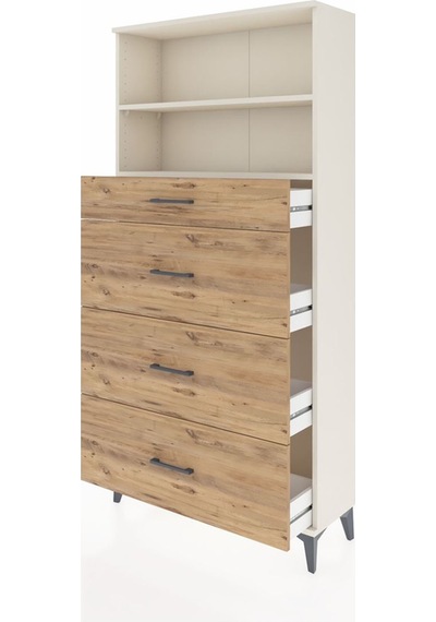 Arges Dolap 2 Raflı 4 Çekmeceli 88x30x182 Aytaşı-çam Aytaşı