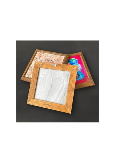 Şems Suresi Taş Duvar Tablosu Ahşap Çerçeveli Duvar Dekoru Wall Art 25x25cm W1-205 Diğer
