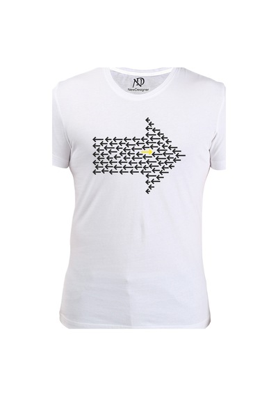 Erkek Bisiklet Yaka Gri Tshirt Yön Okları 001