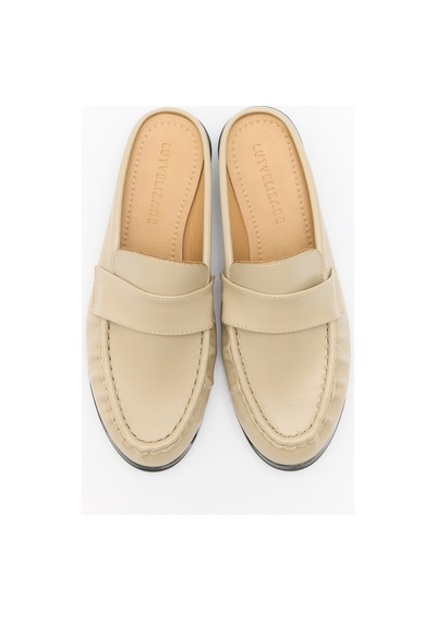 Lutvelizade Loafer 2601 Arkası Açık Büzgülü Bej Kadın Loafer