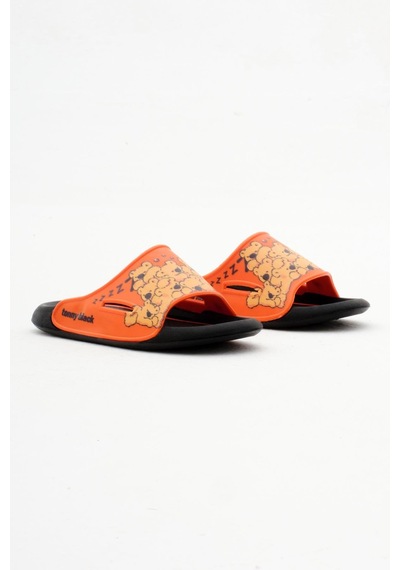 Tonny Black Poli Taban Ayıcık Desenli Çocuk Unisex Oranj Terlik Tbacr895 Oranj