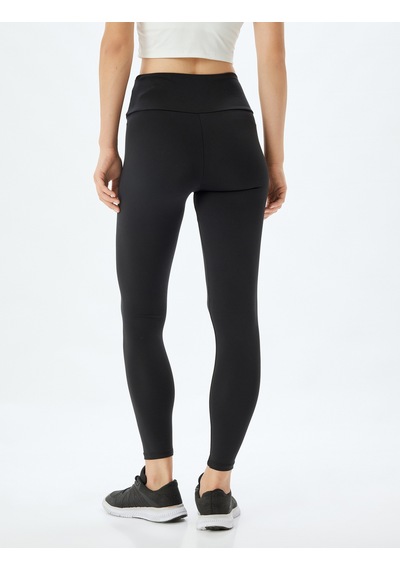 Koton Spor Tayt Yüksek Bel Slim Fit Siyah 5wak40217nk