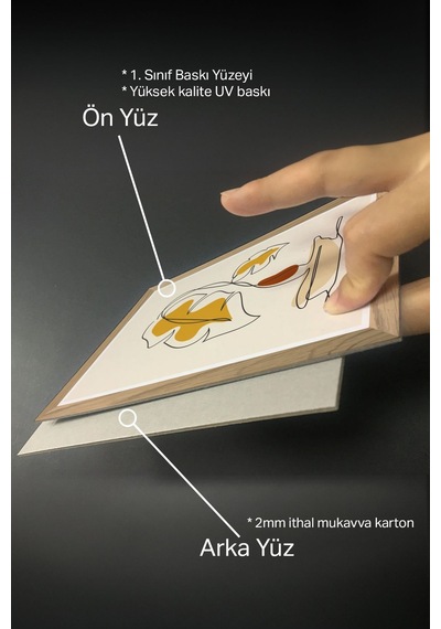 Artavessa 3 Parça Ahşap Çerçeve Görünümlü Mukavva Poster Tablo Seti - Set 107