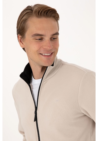 U.S. Polo Assn. Erkek Regular Fit Taş Polar Örme Hırka 50313779-VR049
