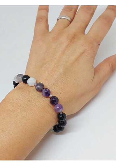 Doğal Taş Nazar Ve Kötü Enerjiden Korunma Bilekliği 8mm Unisex 55768 Çok Renkli