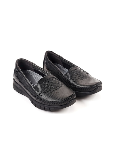Forelli 29413 Eterna-G Siyah Kadın Comfort Deri Ayakkabı Siyah