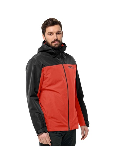 Jack Wolfskin Taubenberg 3ın1 Erkek Su Geçirmez Outdoor Mont Kırmızı