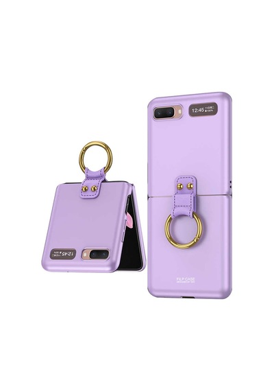 Rba Aksesuar Galaxy Uyumlu Z Flip Kılıf Rba Flip Ring Kıpta Kapak - Siyah Siyah